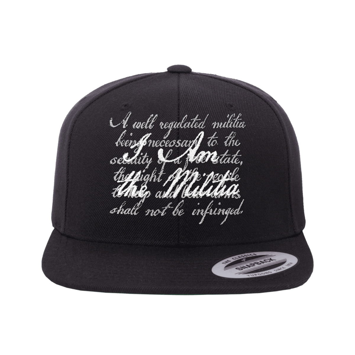 I Am The Militia Embroidered Black Trucker Hat
