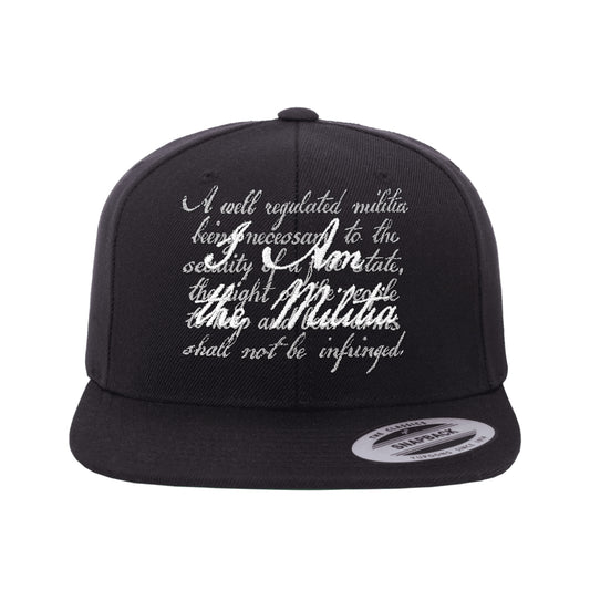 I Am The Militia Embroidered Black Trucker Hat