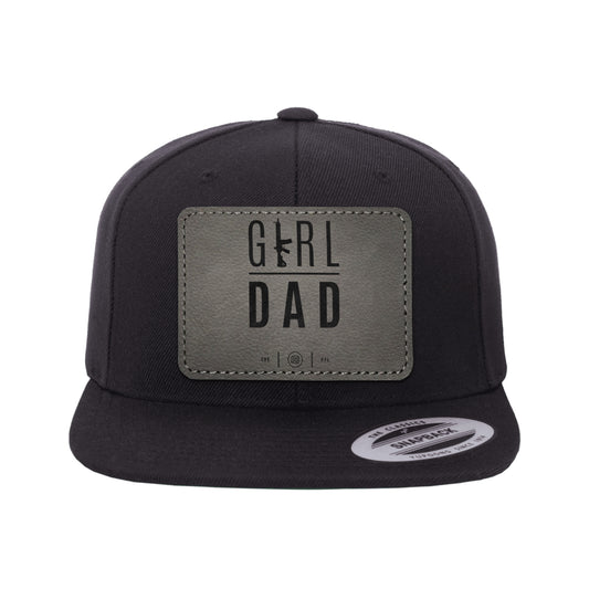 Girl Dad V2 Leather Patch Black Hat Snapback