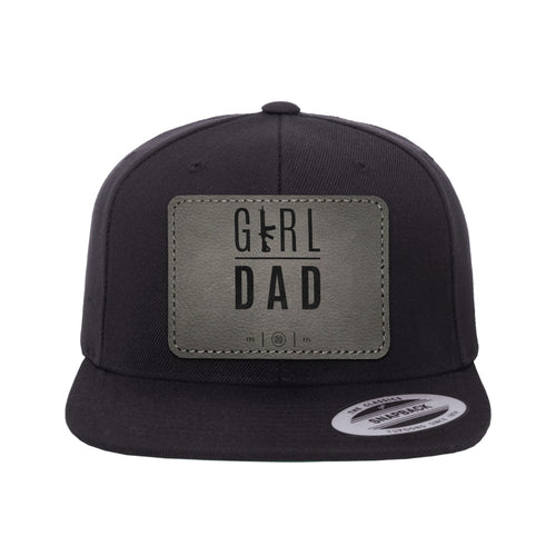 Girl Dad V2 Leather Patch Black Hat Snapback