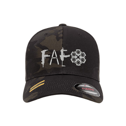F Around & Find Out FAFO Embroidered Black Mutlicam Hat FlexFit