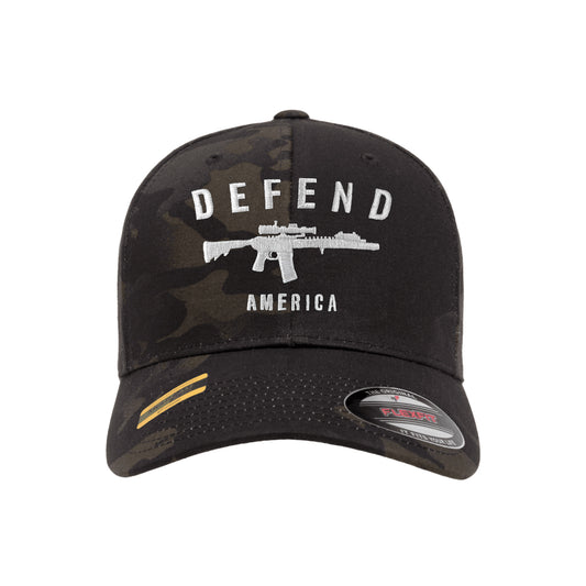 Defend America Black Multicam Hat FlexFit