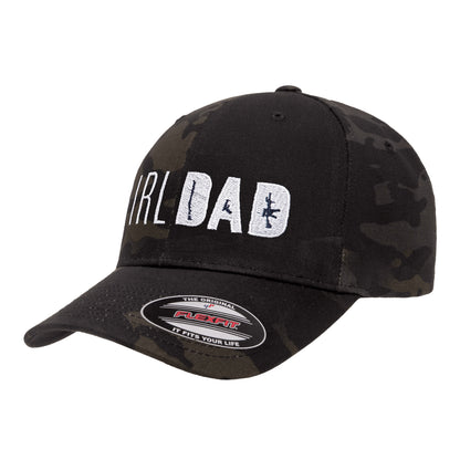 Gun Owning Girl Dad Embroidered Black Mutlicam Hat FlexFit