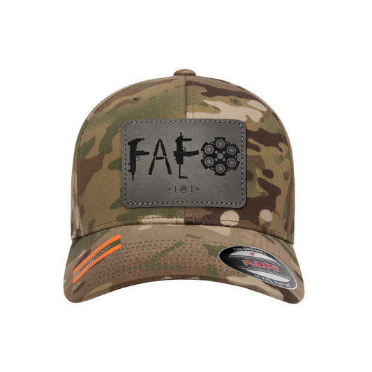 F Around & Find Out FAFO Leather Patch Tactical Arid Hat FlexFit
