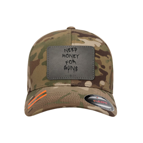 Need Money For Guns Leather Patch Tactical Arid Hat FlexFit