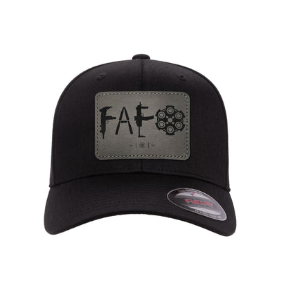 F Around & Find Out FAFO Leather Patch Hat FlexFit