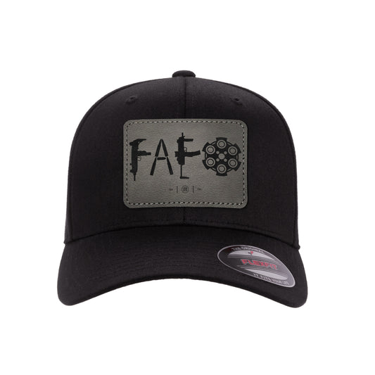 F Around & Find Out FAFO Leather Patch Hat FlexFit