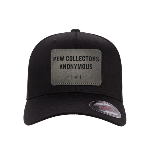 Pew Collectors Anonymous Leather Patch Hat FlexFit