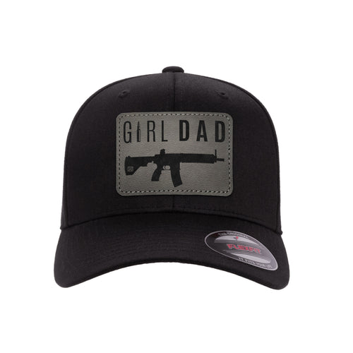 Gun-Owning Girl Dad V1 Leather Patch Black Hat FlexFit