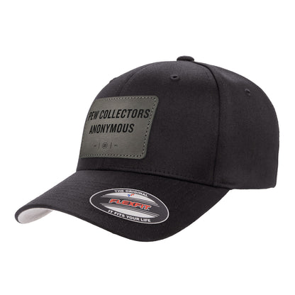 Pew Collectors Anonymous Leather Patch Hat FlexFit