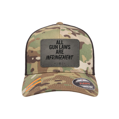 All Gun Laws Are Infringement Leather Patch Tactical Arid Flexfit Fitted Hat