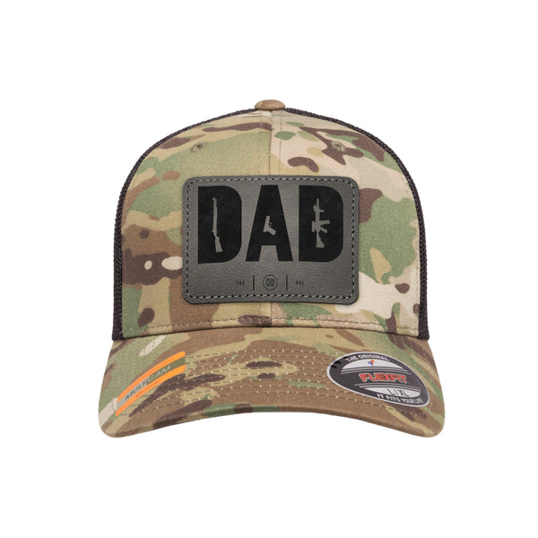 Dad Leather Patch Tactical Arid Flexfit Fitted Hat