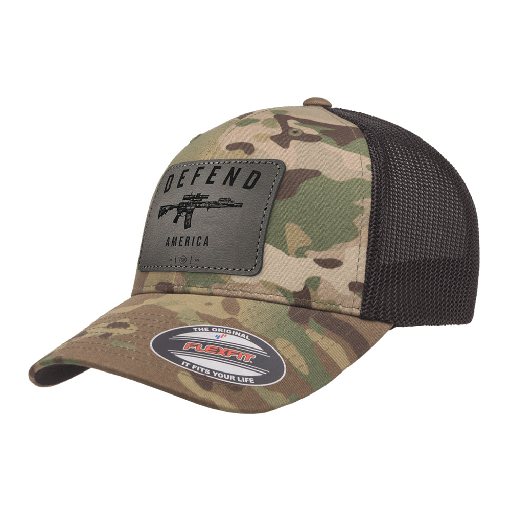 Defend America Leather Patch Tactical Arid Flexfit Fitted Hat