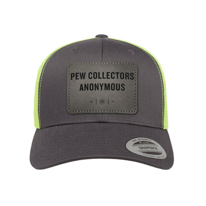 Pew Collectors Anonymous Leather Patch Trucker Hat