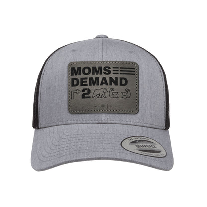 Moms Demand Right To Bear Arms Leather Patch Trucker Hat