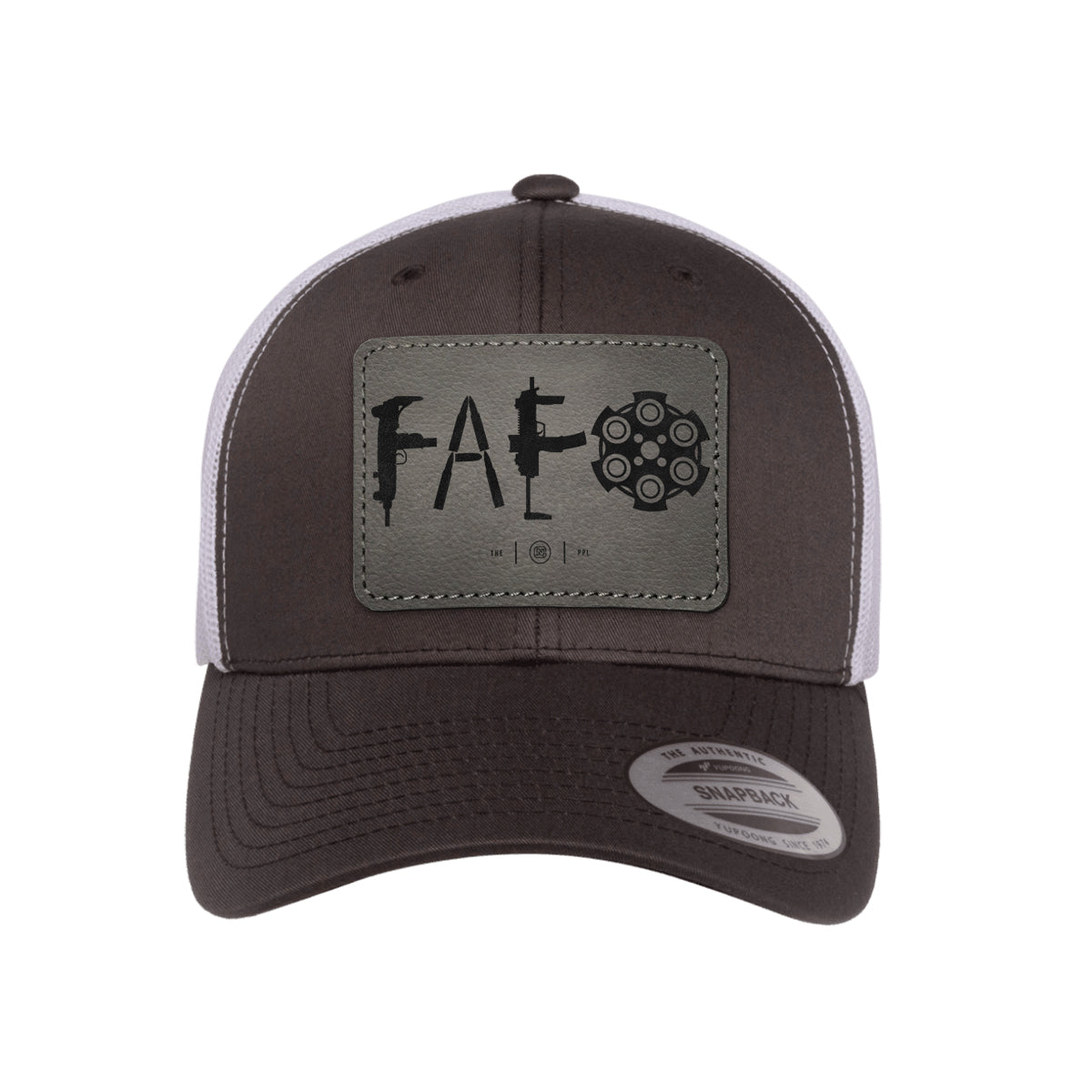 F Around & Find Out FAFO Leather Patch Trucker Hat