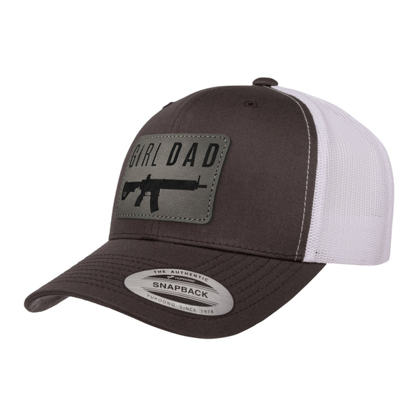Gun-Owning Girl Dad V1 Leather Patch Trucker Hat