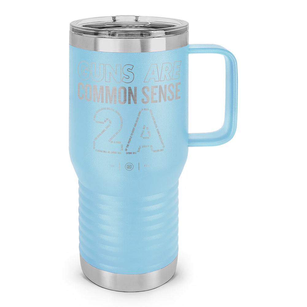 Guns Are Common Sense Laser Etched 20oz Travel Mug