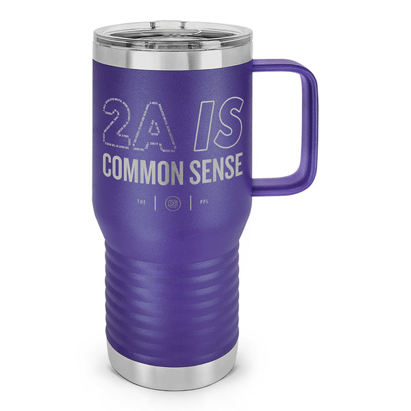 2A Is Common Sense Laser Etched 20oz Travel Mug