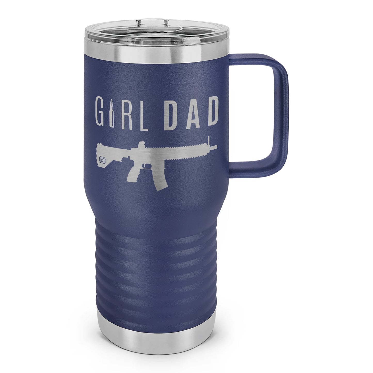 Gun-Owning Girl Dad V1 Laser Etched 20oz Travel Mug