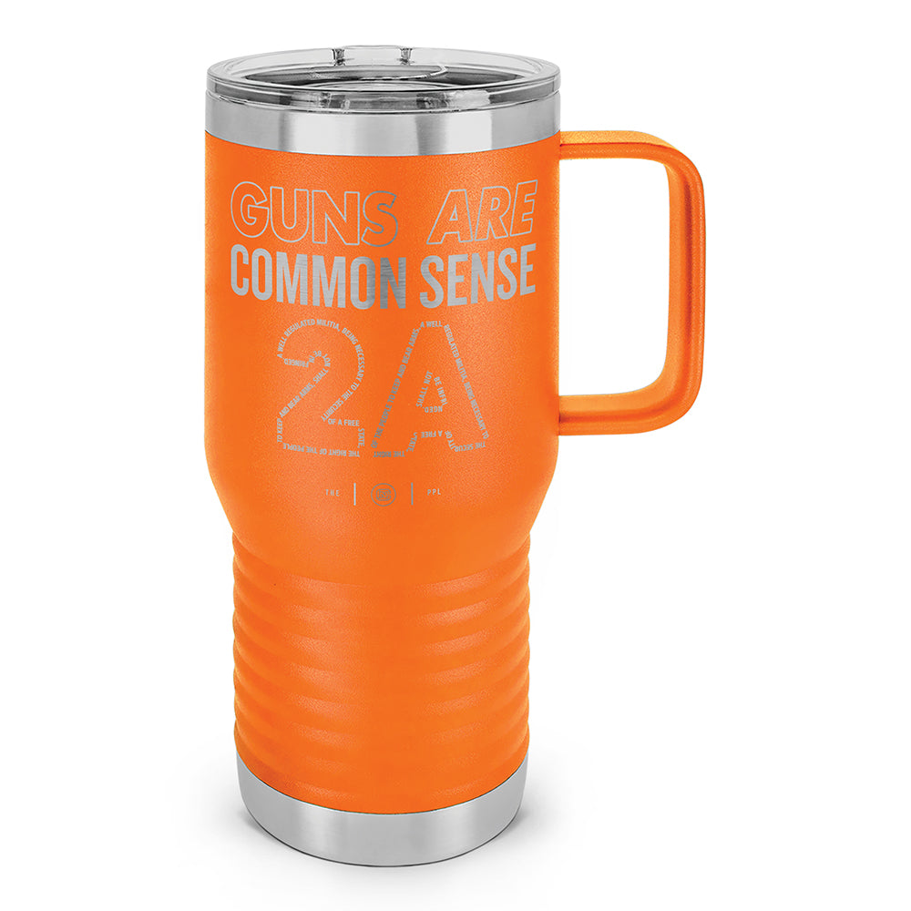 Guns Are Common Sense Laser Etched 20oz Travel Mug