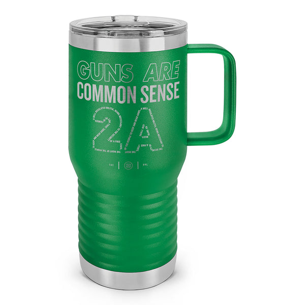 Guns Are Common Sense Laser Etched 20oz Travel Mug