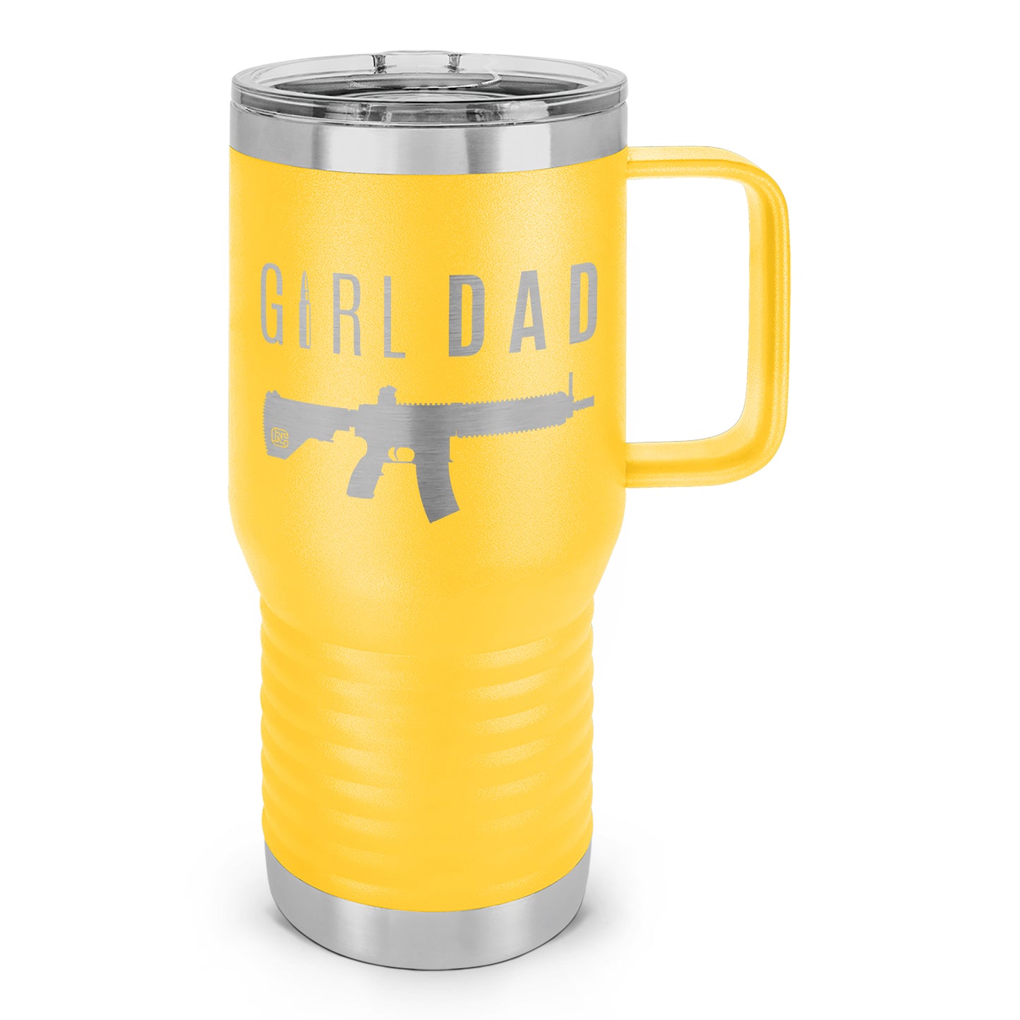 Gun-Owning Girl Dad V1 Laser Etched 20oz Travel Mug