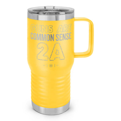 Guns Are Common Sense Laser Etched 20oz Travel Mug