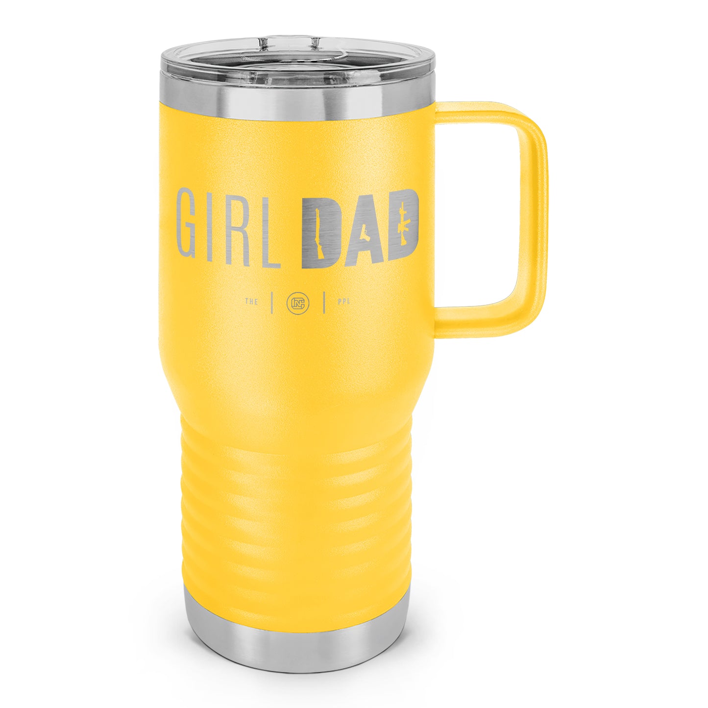 Gun-Owning Girl Dad Laser Etched 20oz Travel Mug