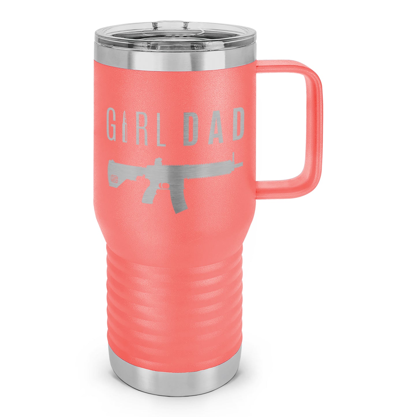 Gun-Owning Girl Dad V1 Laser Etched 20oz Travel Mug