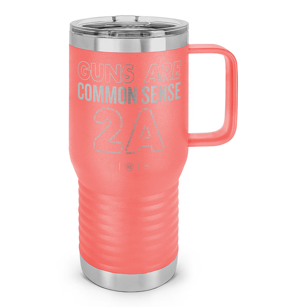 Guns Are Common Sense Laser Etched 20oz Travel Mug