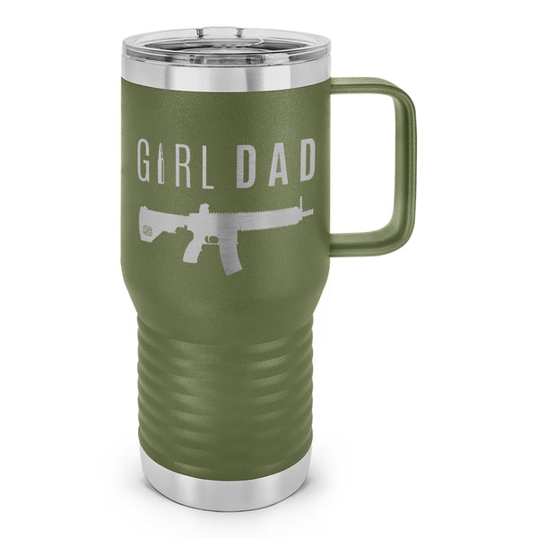 Gun-Owning Girl Dad V1 Laser Etched 20oz Travel Mug