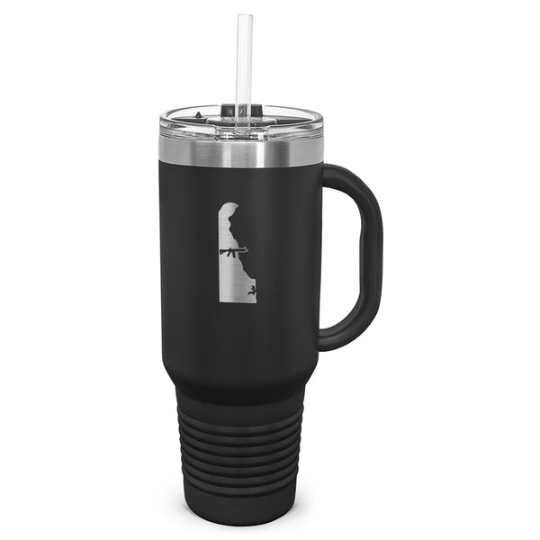 Keep Delaware Tactical Laser Etched 40oz Tumbler, Vacuum Insulated, With Handle & Straw