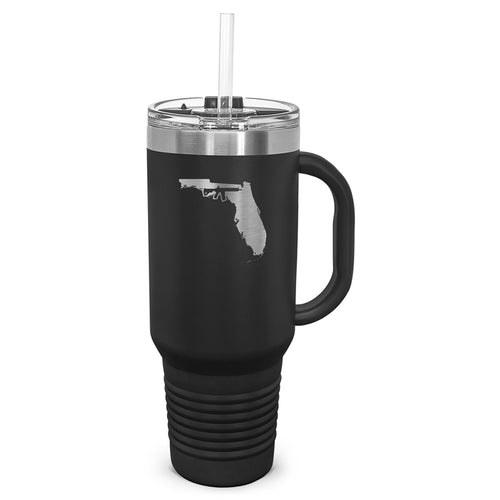 Keep Florida Tactical Laser Etched 40oz Tumbler, Vacuum Insulated, With Handle & Straw