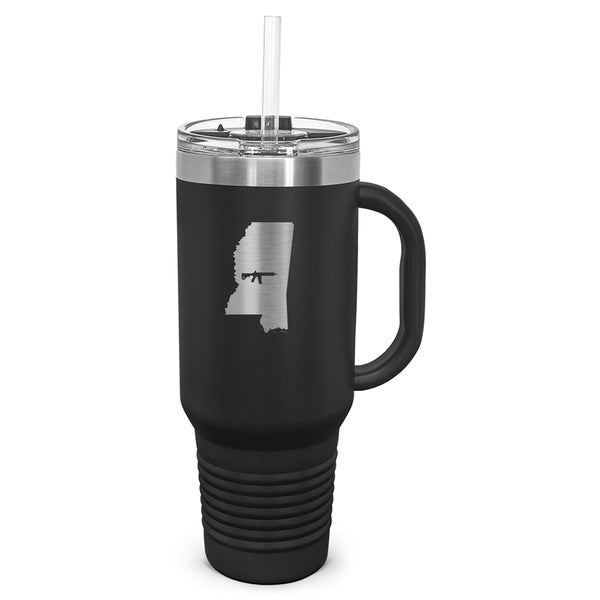 Keep Mississippi Tactical Laser Etched 40oz Tumbler, Vacuum Insulated, With Handle & Straw
