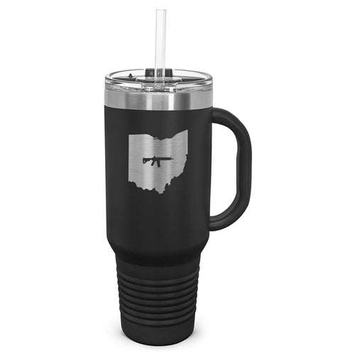 Keep Ohio Tactical Laser Etched 40oz Tumbler, Vacuum Insulated, With Handle & Straw