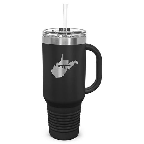 Keep West Virginia Tactical Laser Etched 40oz Tumbler, Vacuum Insulated, With Handle & Straw
