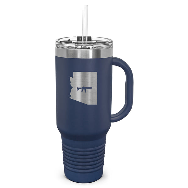 Keep Arizona Tactical Laser Etched 40oz Tumbler, Vacuum Insulated, With Handle & Straw