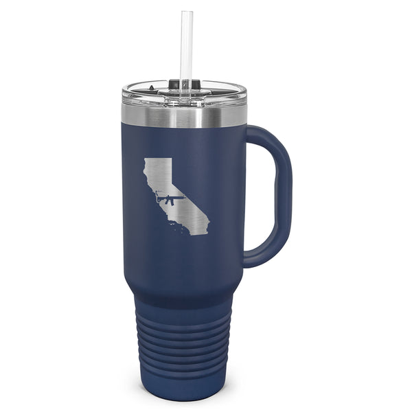 Keep California Tactical Laser Etched 40oz Tumbler, Vacuum Insulated, With Handle & Straw