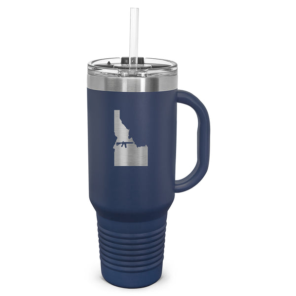 Keep Idaho Tactical Laser Etched 40oz Tumbler, Vacuum Insulated, With Handle & Straw