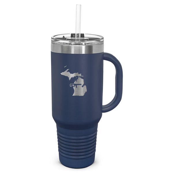Keep Michigan Tactical Laser Etched 40oz Tumbler, Vacuum Insulated, With Handle & Straw