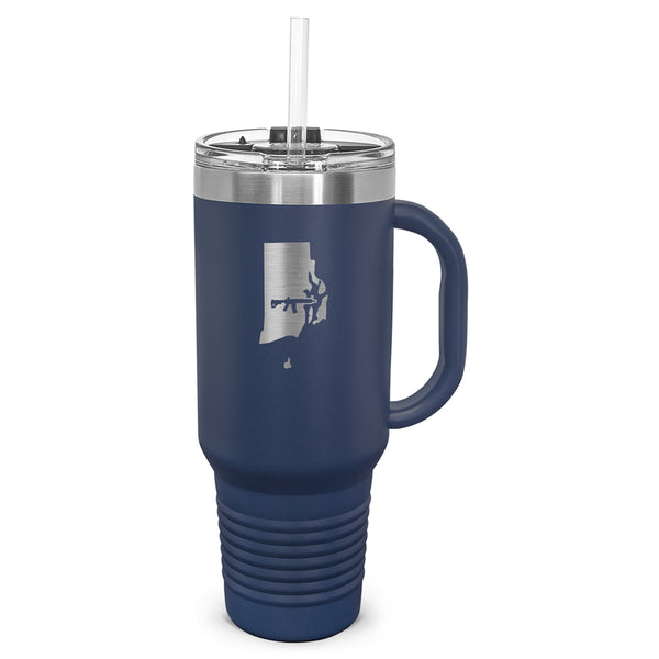 Keep Rhode Island Tactical Laser Etched 40oz Tumbler, Vacuum Insulated, With Handle & Straw