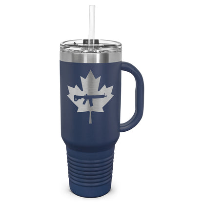 Keep Canada Tactical Maple Leaf Laser Etched 40oz Tumbler, Vacuum Insulated, With Handle & Straw