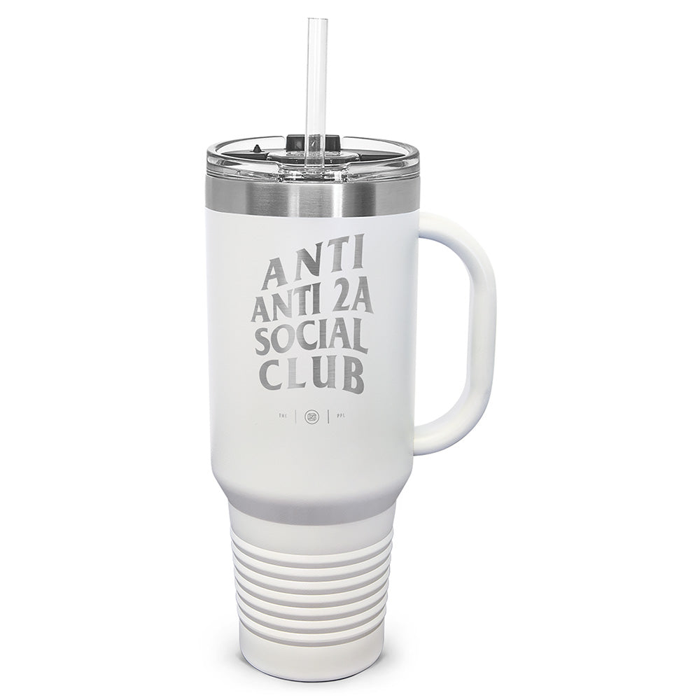 Anti Anti-2A Social Club Laser Etched 40oz Tumbler, Vacuum Insulated, With Handle & Straw