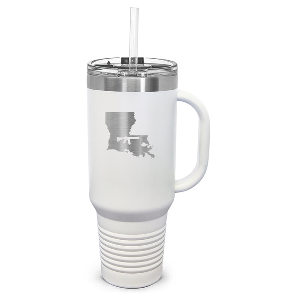 Keep Louisiana Tactical Laser Etched 40oz Tumbler, Vacuum Insulated, With Handle & Straw