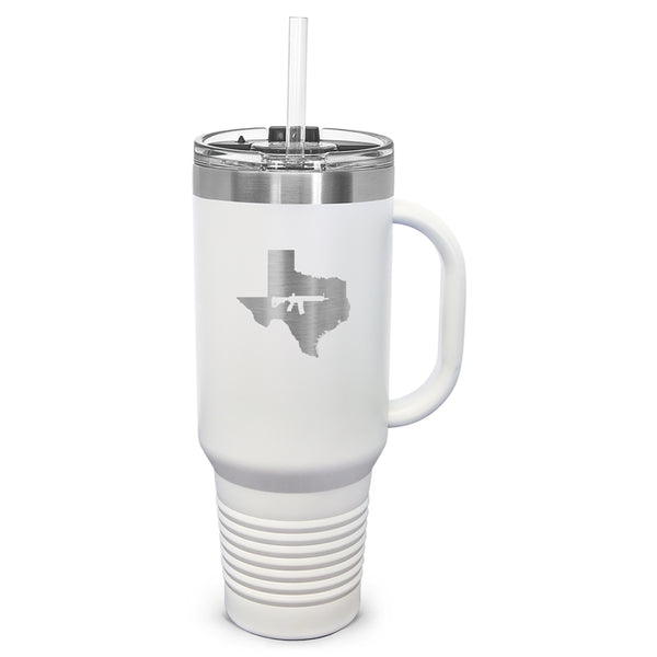 Keep Texas Tactical Laser Etched 40oz Tumbler, Vacuum Insulated, With Handle & Straw