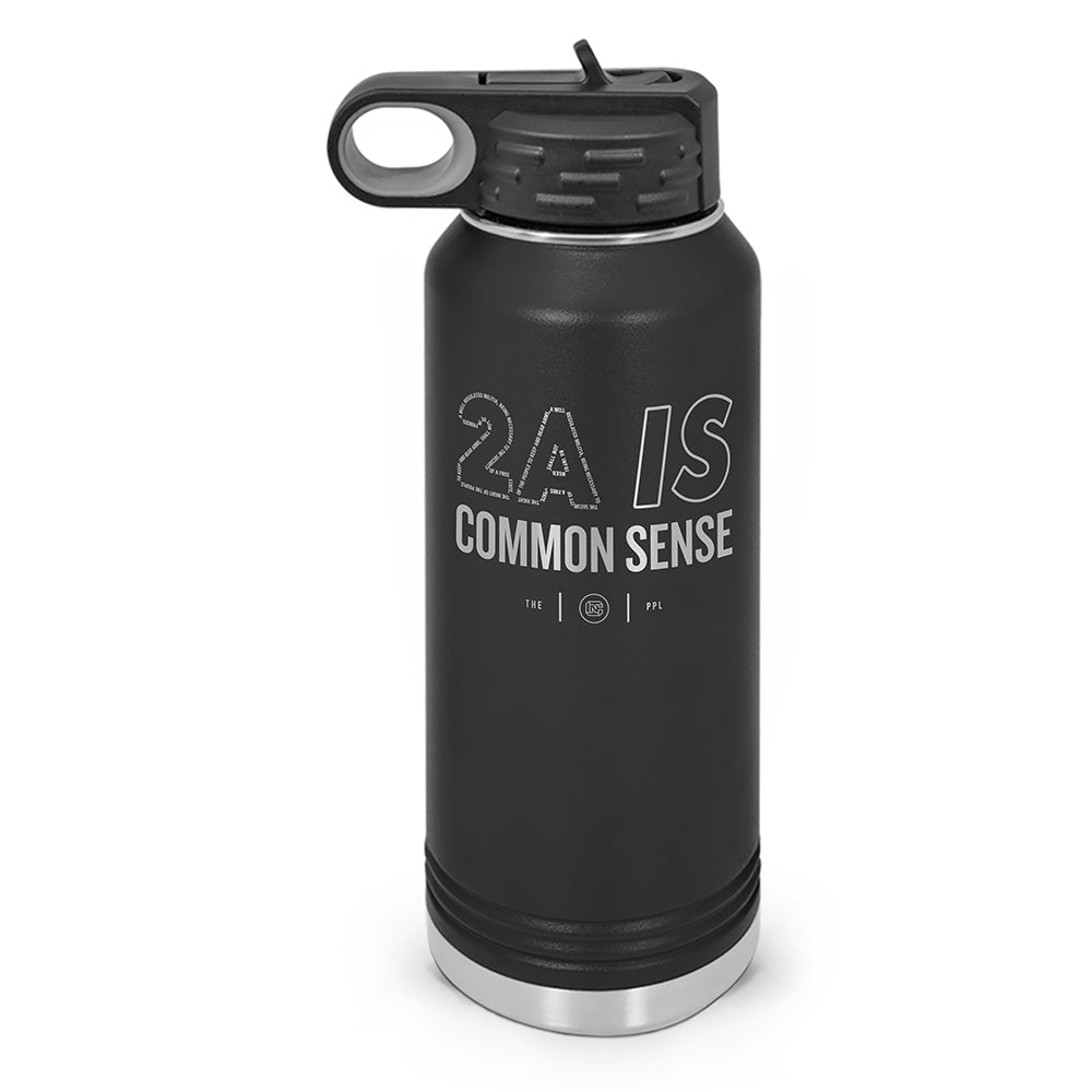 2A Is Common Sense Double Wall Insulated Laser Etched Water Bottle