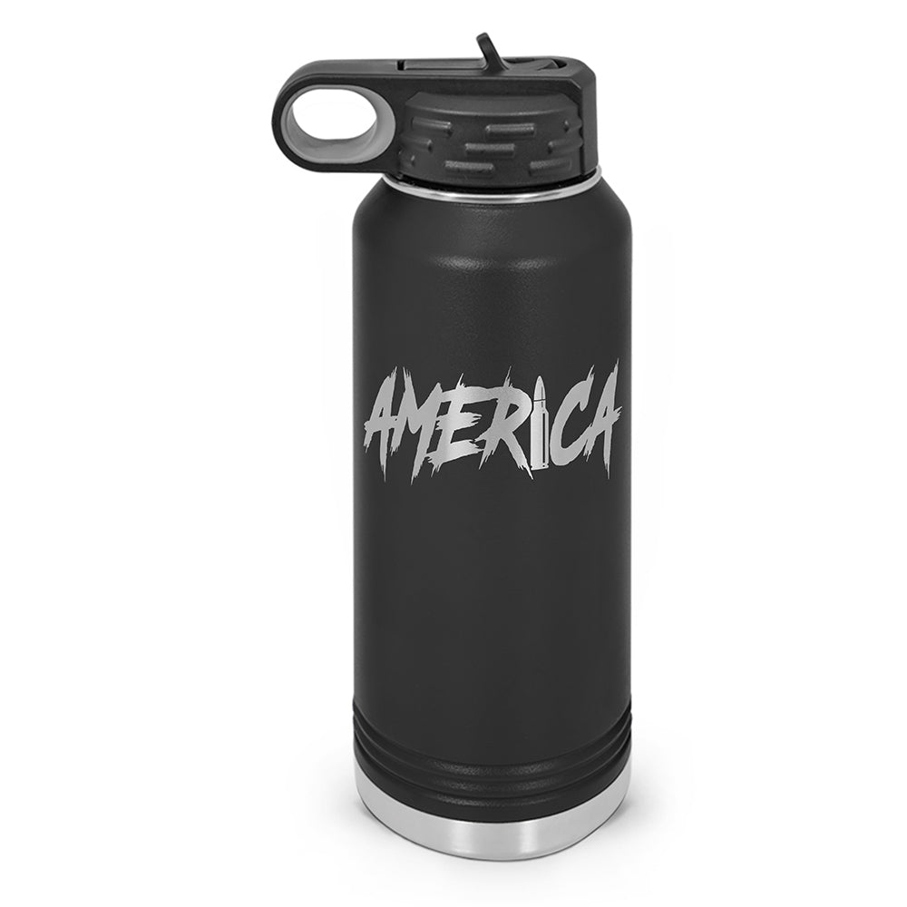 AMERICA Double Wall Insulated Laser Etched Water Bottle