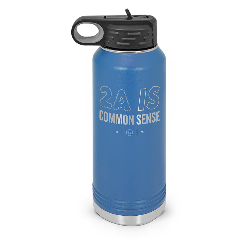 2A Is Common Sense Double Wall Insulated Laser Etched Water Bottle