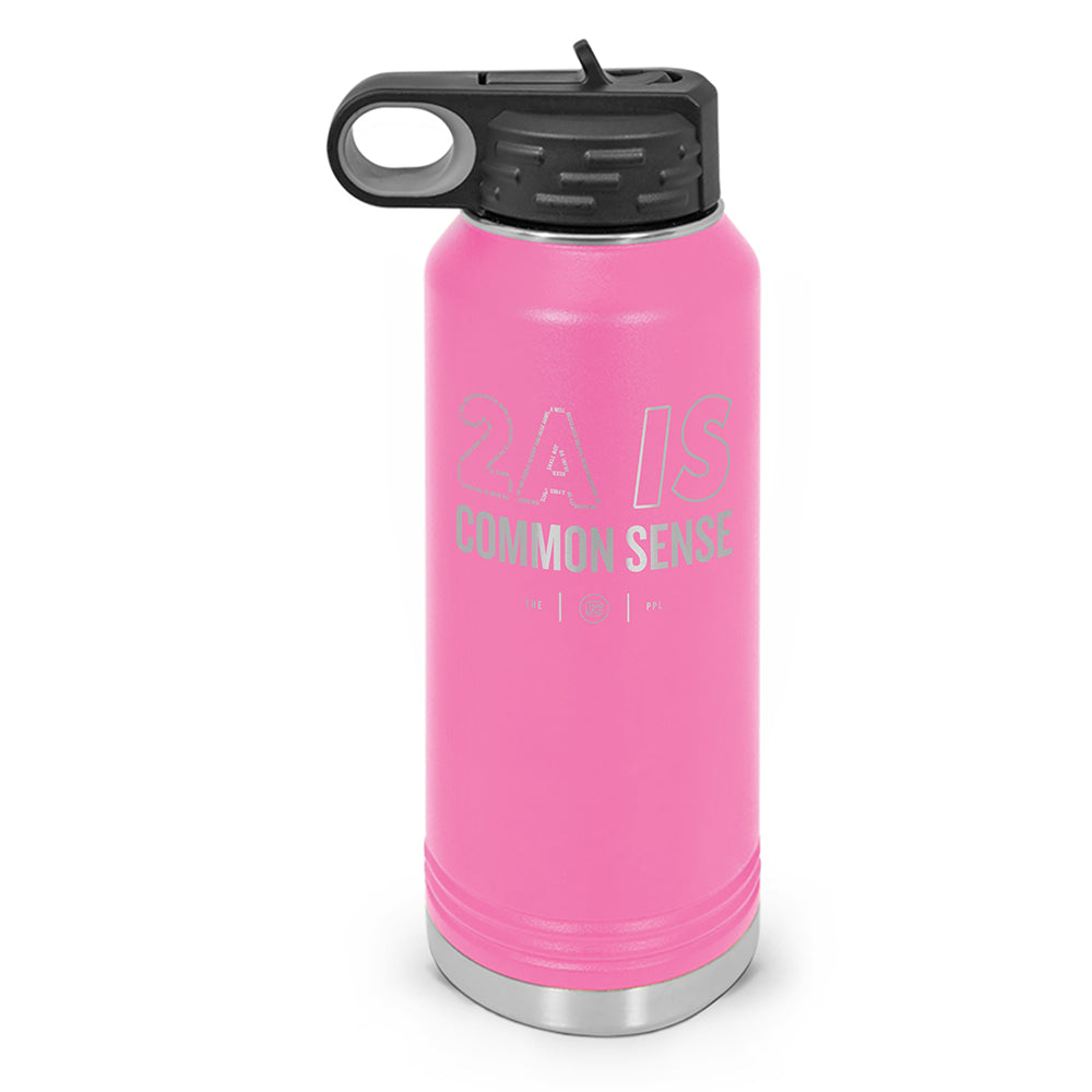 2A Is Common Sense Double Wall Insulated Laser Etched Water Bottle